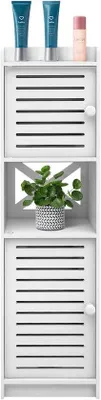 Productafbeelding van Badkamerkast - Smalle kast - Ruimtebesparend opbergen - Modern design - 22 x 20 x 75 cm - Wit