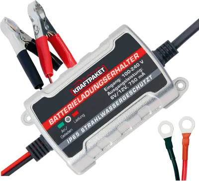Produktbild von Dino KRAFTPAKET 750mAh-6V/12V KFZ Erhaltungsladegerät Batterie Erhaltungsgerät Ladeerhaltungsgerät Batterieladegerät Ladegerät Auto Motorrad Boot PKW