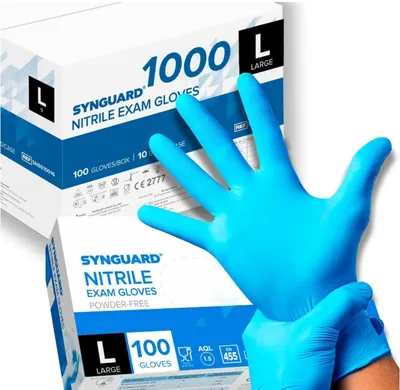 Immagine prodotto di 1000 pezzi Guanti in nitrile Guanti alimentari ipoallergenici Guanti medici monouso senza polvere e senza lattice (taglia grande)