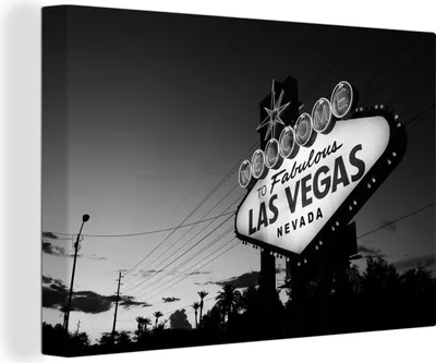 Produktbild von OneMillionCanvasses® - Leinwandbilder - 140x90 cm, Willkommensschild aus Las Vegas, Wandbilder Kunstdruck Wanddekoration - Foto auf Leinwand - Gemälde auf Holzrahmen