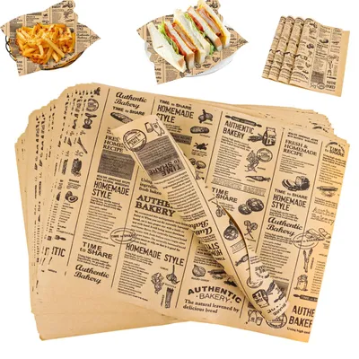 Lebensmittelpapier 100 Blatt, 28 x 38 cm, geölt, für Burger & Pommes