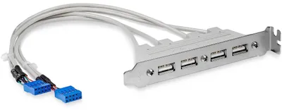 Produktbild von StarTech USBPLATE4 Slotblech Adapter (4-Port, USB 2.0 Typ-A Buchse)