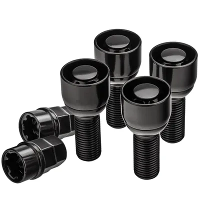 Produktbild von Felgenschloss-Set M14x1,5 35 mm Kugel Schwarz für Audi Seat Skoda Cupra VW