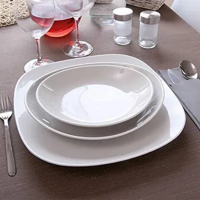 Obrázek produktu pro Sada 6 oválných porcelánových talířů, průměr 21 cm