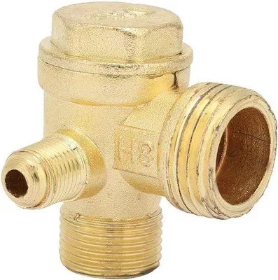 Image de Compresseur d'air à trois voies avec clapet anti-retour unidirectionnel - Raccords - Composants pour compresseurs d'air