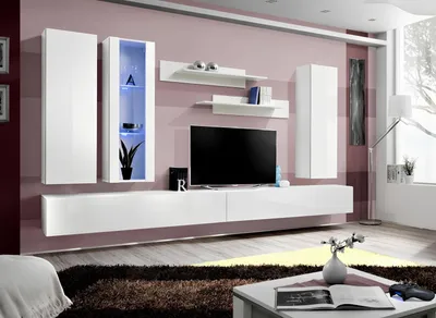 Obrázek produktu pro Nábytek do obývacího pokoje Designová bílá nástěnná skříňka Televizní stolek Příborník Moderní nástěnná skříňka