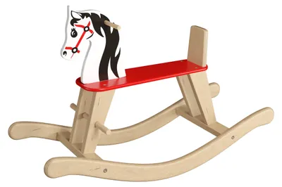 Produktbild von Schaukelpferd buntes Holzpferd Schaukeltier Holzspielzeug für Kleinkinder 96-222