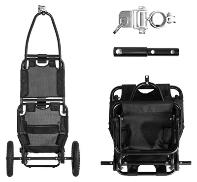 Image de Remorque de transport, design pliable, alliage d'aluminium durable, couleur noire