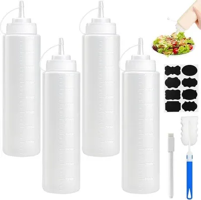 Productafbeelding van Knijpflessen 800 ml - plastic - geen lekkage - ideaal voor sauzen