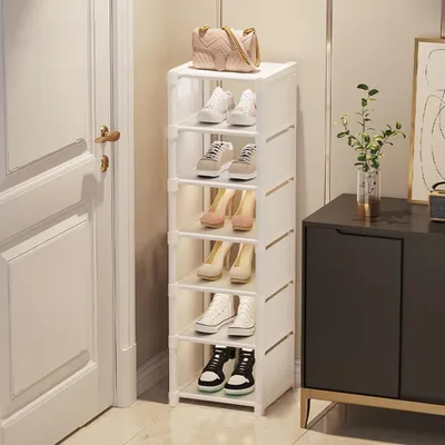 Image de Étagère à chaussures compacte avec 8 niveaux, gain de place et résistante à l'eau