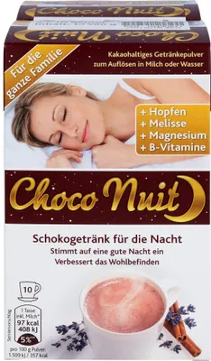 Produktbild von Choco Nuit Drink Schokogetränk Pulver, 20 St. Beutel