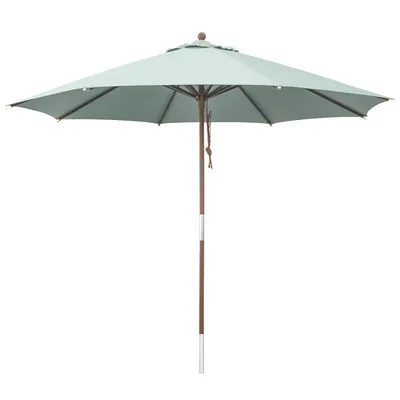 Produktbild von anndora Sonnenschirm - Salbei Grün - anndora Sonnenschirm mit Holz - Stoff Olefin 3m rund Zartes Salbei grün Winddach UV-Schutz
