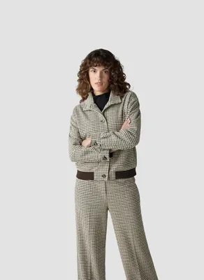 Produktbild von Rabe Moden LeComte Damen Bomberjacke mit Vichy-Karomuster und eingewebten Glanzfäden
