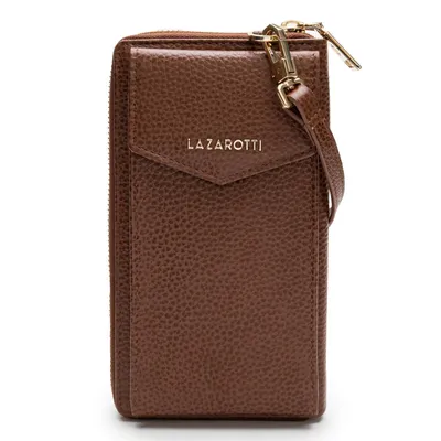 Immagine prodotto di Lazarotti Pelle portafoglio borsa a tracolla Bologna Leather Zip Around Wallet With Phone Pocket Brown 2 marrone