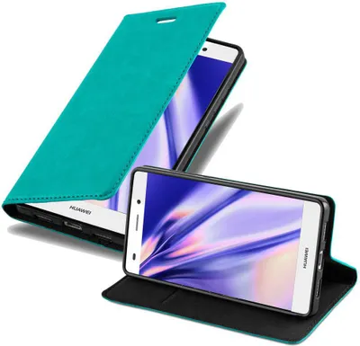 Produktbild von Cadorabo Hülle für Huawei P8 LITE 2017 / P9 LITE 2017 Schutz Hülle in Türkis Handyhülle Etui Case Cover Magnetverschluss