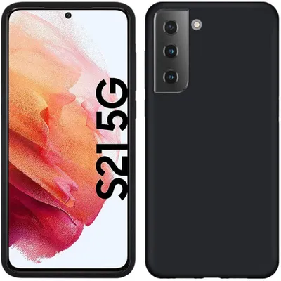 Obrázek produktu pro Pouzdro pro Samsung Galaxy S21 5G, měkké silikonové ochranné pouzdro z tekuté gumy černé