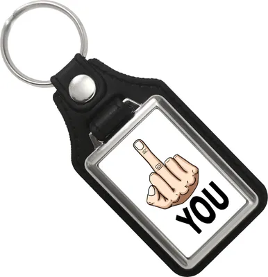 Produktbild von Fuck you Schlüsselanhänger mit Kunstleder-Anhänger mit Mittelfinger