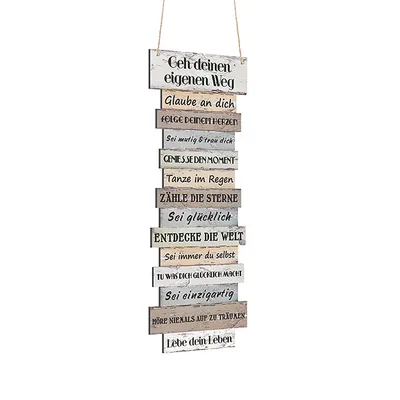 Produktbild von Plankenschild Wandbild "Lebenseinstellung" Shabby Chic Sprüche Weisheiten Holzoptik Planken Wanddekoration