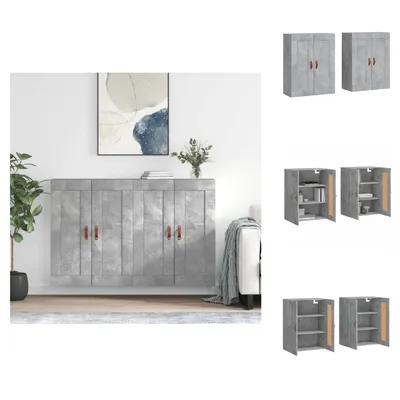 Produktbild von vidaXL Wandschränke 2 Stk. Betongrau Holzwerkstoff -  Sideboards