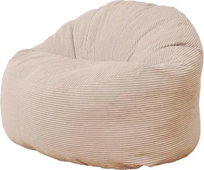 Image de Pouf velours côtelé épais BANANAIR 100cm blanc