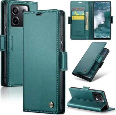 Immagine prodotto di Xiaomi Redmi Note 13 Pro 5G Case, RFID Blocking Card, Advanced Flip Custodia in pelle con funzione Stand per Xiaomi Redmi Note 13 Pro 5G Verde