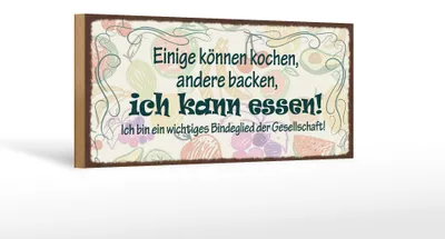 Produktbild von Holzschild  einige können kochen backen ich, 27 x 10 cm, Holzschilder Spruch Küche