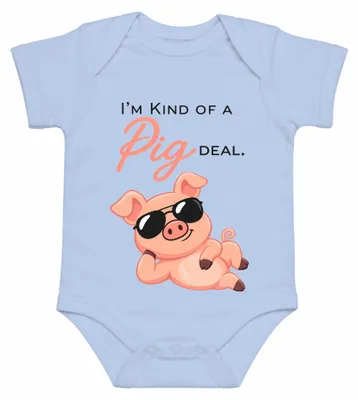 Produktbild von I'm Kind Of A Pig Deal Schwein Sonnenbrille Lustig Cool Schweinchen Baby Body, Hellblau, 0/3