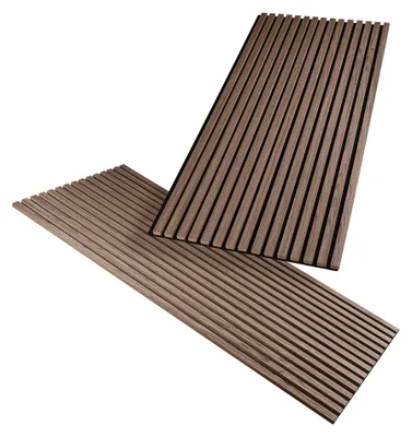 Produktbild von HAGEFOL® Akustikpaneele Holz 120x60 cm, 2 Stück, Farbe: Walnuss, Wandpaneele Holz