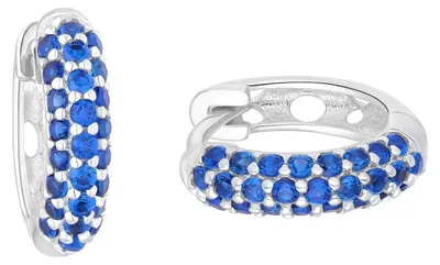 Produktbild von Mädchen Creolen aus 925er Silber blauer Zirkonia Prinzessin Lillifee