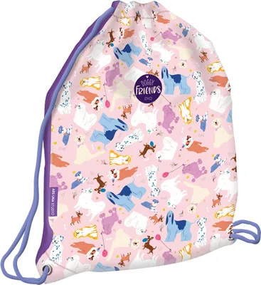 Produktbild von Ars Una Schuhbeutel für Kinder, Schule und Kindergarten, Sportbeutel, Gymsack, Turnbeutel, Doggy Friends - Hunde, rosa, für Mädchen
