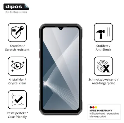 Produktbild von 2x Schutzfolie für Oukitel WP68 Air 5G - Anti-Shock 9H Folie dipos Glass Kunststoffglas
