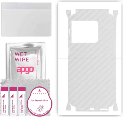 Produktbild von apgo Rückseite + Seiten Schutzfolie, Skin, kompatibel mit OnePlus 10 Pro, Hinten Displayschutzfolie aus Vinylfolie, kratzfest, einfache Montage - Transparenter Kohlenstoff