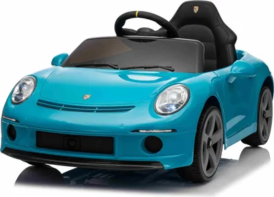 Image de Voiture électrique pour enfants RUF GT, 12V, couleur bleue, avec portes ouvrantes, télécommande 2,4 GHz, éclairages LED avant et arrière, entrée USB/Aux, batterie lithium, 2 moteurs de 35W, modèle sous licence officielle