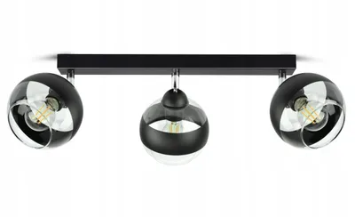 Zdjęcie produktu dla Lampa Wisząca Sufitowa Żyrandol Czarna Szklane Kule Black Belt BG3 LED E27
