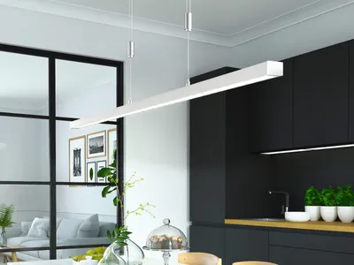 Produktbild von Schmale LED Pendelleuchte dimmbar & höhenverstellbar - Esstischlampe 120cm lang