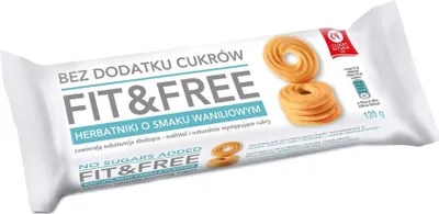 Zdjęcie produktu dla Nyskie Cukry Fit&Free Herbatniki O Smaku Waniliowym Bez Dodatku Cukrów 120 G
