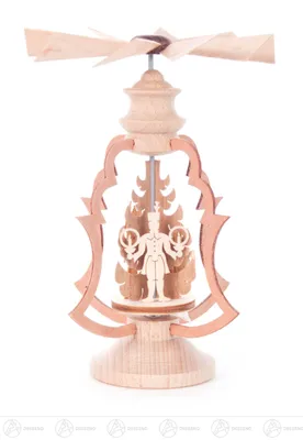 Produktbild von Pyramide Wärmespiel mit Engel, Bergmann und Reiterlein Breite x Höhe x Tiefe 9 cmx13 cmx9 cm NEU