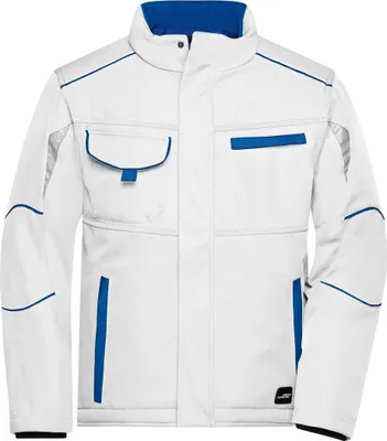 Produktbild von James & Nicholson Softshelljacke mit warmem Innenfutter JN853 Gr. 3XL white/royal