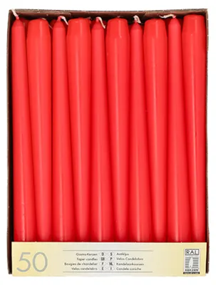 Produktbild von PAPStar 50 Leuchterkerzen Ø 2,2 cm 25 cm rot