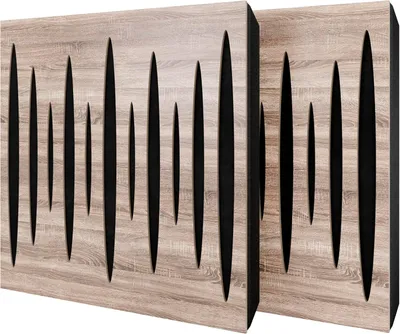 Produktbild von 6er-Set Akustikpaneele PULSAR Samt 50x50x5 cm, Sonoma/Schwarz – inkl. Montageset
