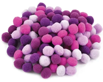 Obrázek produktu pro Meyco Pom Pons růžová, fialová a lila, 120 kusů, 10 mm