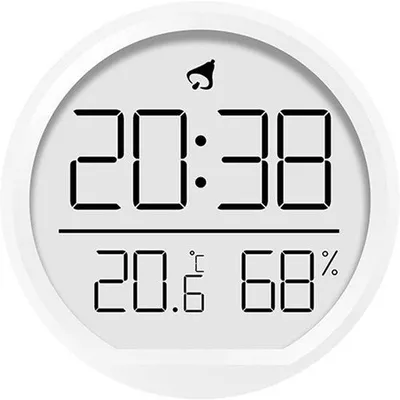 Immagine prodotto di Orologio da parete digitale, con indicazione di data, ora, temperatura e umidità, design magnetico, bianco, per la cucina.