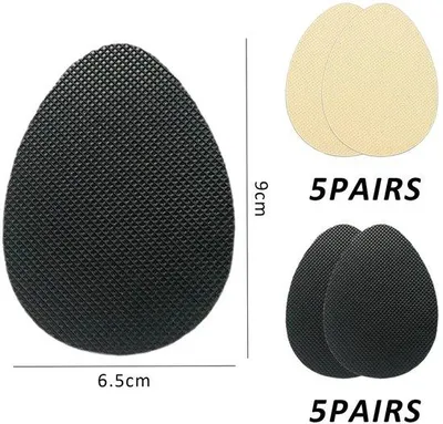 Zdjęcie produktu dla Antypoślizgowe nakładki na buty - zestaw 10 par - Samoprzylepne ochraniacze na podeszwy - Gumowe nakładki - 9 cm x 6,5 cm