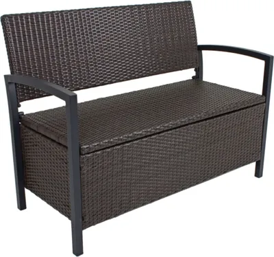 Produktbild von Gartenbank >Ferrara< in grauer aus Kunststoff, Aluminium - 58x117x86cm (LxBxH)