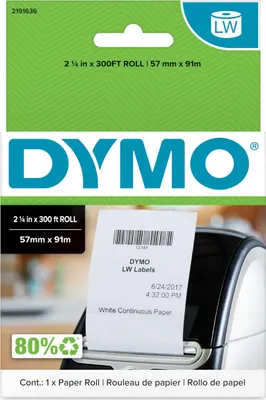 Immagine prodotto di Dymo 2191636 Rotolo di scontrini DYMO LabelWriter, 57 mm x 91 m, bianco