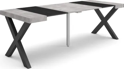 Immagine prodotto di TAPA Consolle allungabile, 222x90x73cm, Per 10 persone, Gambe in legno, Cemento