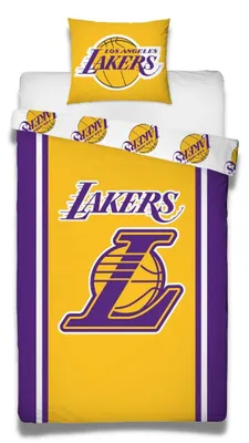 Immagine prodotto di Set di lenzuola NBA Lakers, dimensioni 155 x 220 cm, con federe 80 x 80 cm