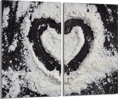 Immagine prodotto di Piastre copriforno 2 pezzi 30x52 Vetro copriforno in Vetroceramica, cuore nero