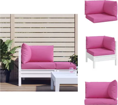 Produktbild von vidaXL Palettenkissen 3 Stk. Rosa Oxford-Stoff - Sitzpolster