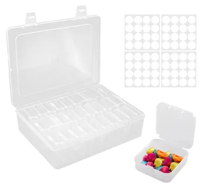 Aufbewahrungsboxen, 30 Stück, klar, 5,5x5,5x2 cm, mit Deckel